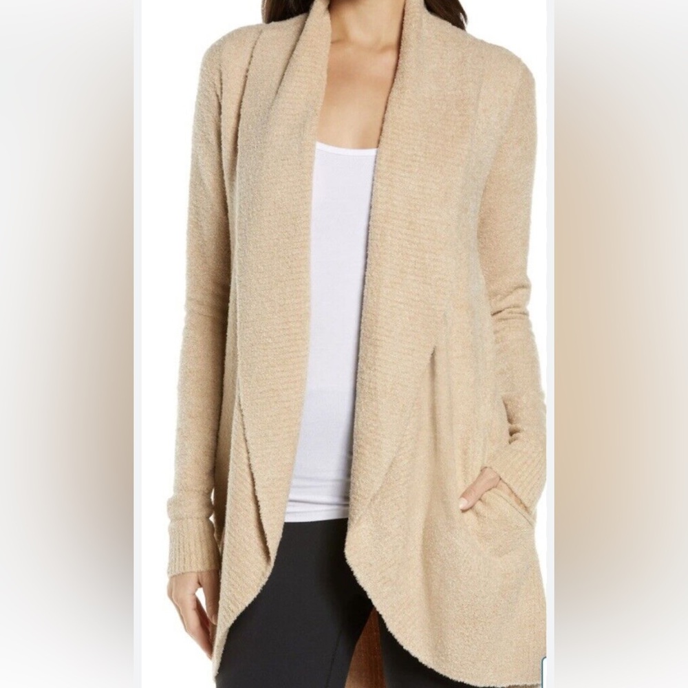 Barefoot Dreams Cozy Chic Lite Camel XS/S Open Front Sweater